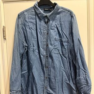 Ana Navy Blue Denim Button Up Women’s Shirt